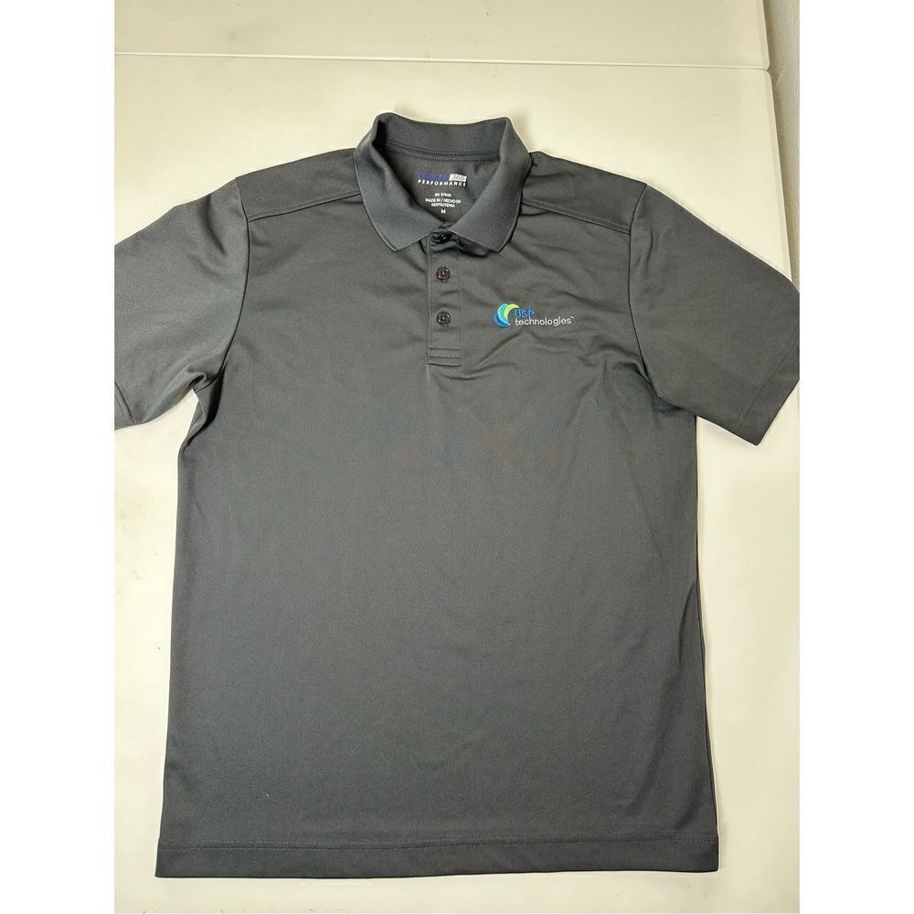 USP Technologies Polo Shirt Uniform Shirt Sleeve Gray Embroidered Logo Size M
